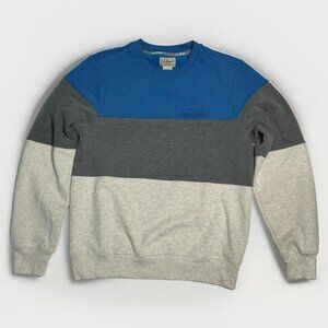 LL Bean 1912 Colorblock Embroidered Crewneck Sweatshirt Mens size Small Blue
